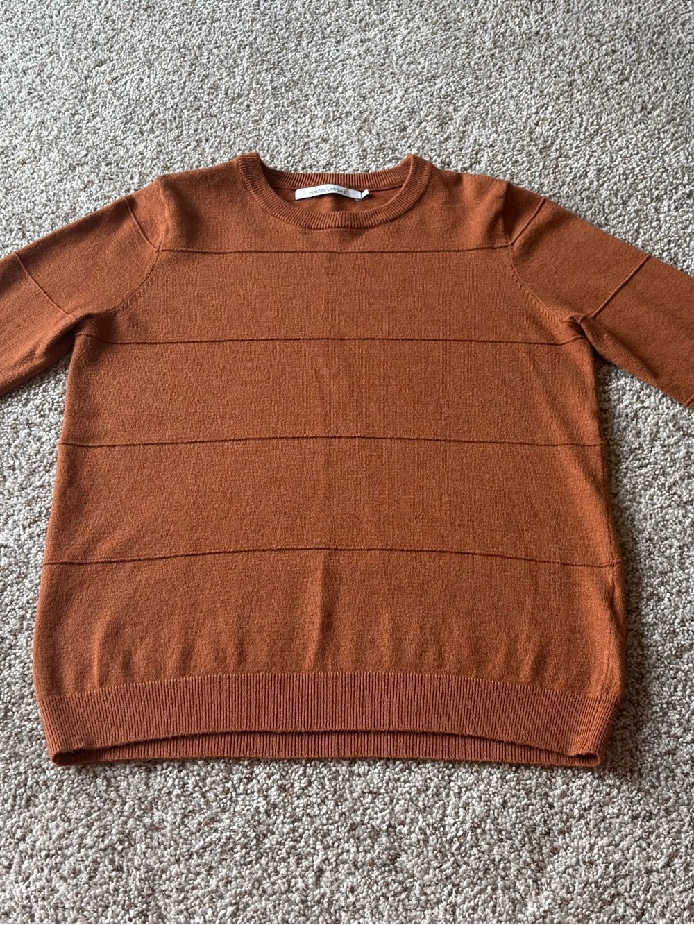 Stitches & Stripes Crewneck Sweater in Rust Orange - Small